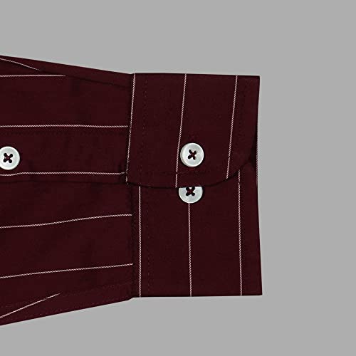 Image of GHPC by Arihant Men's 100% Cotton Stripe Full Sleeves Regular Fit Formal Shirt