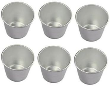 6 PCS Aluminium Dariole Moulds Nonstick Individual Tumblers Popovers Chocolate Molten Pans Pudding Cups Individual Molds Brownies Tumblers Popovers