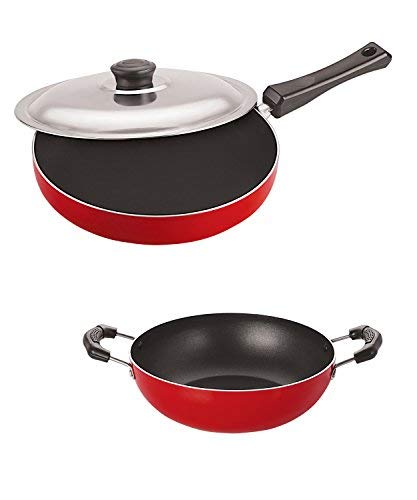 Nirlon Non-Stick Coated Aluminium Pfoa Free Cookware Set with Extreme Durability, 2.6mm_FP13_KD10
