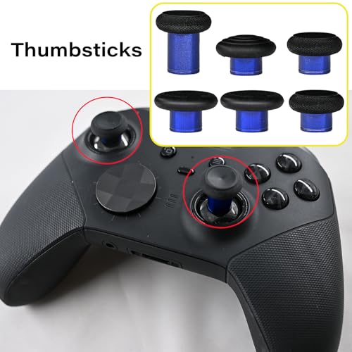 Image of 6 in 1 Swap Magnetic Thumbsticks Set for Xbox Elite Series 2 Controller,Joysticks Replacement Accessories for Xbox Controller Elite Series 2 /Elite Series 2 Core Controller(Blue)