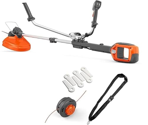 Husqvarna Tagliaerba a batteria 220iR (senza batteria e caricatore) – Decespugliatore 36 V con motore brushless, modalità boost, larghezza di taglio 36 cm, filo trimmer e lame in plastica con tracolla