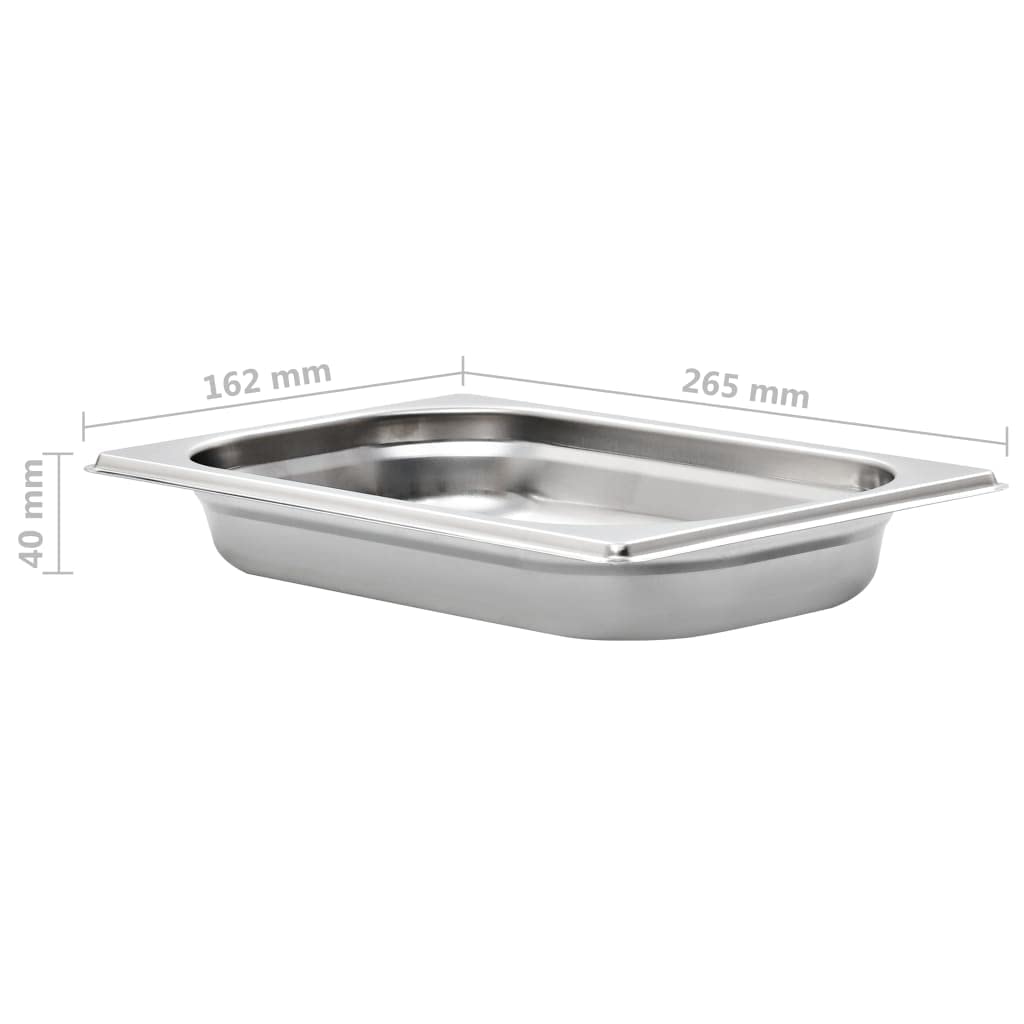 INLIFE Gastronorm - Contenedores (12 unidades, GN 1/4, 40 mm, acero inoxidable)