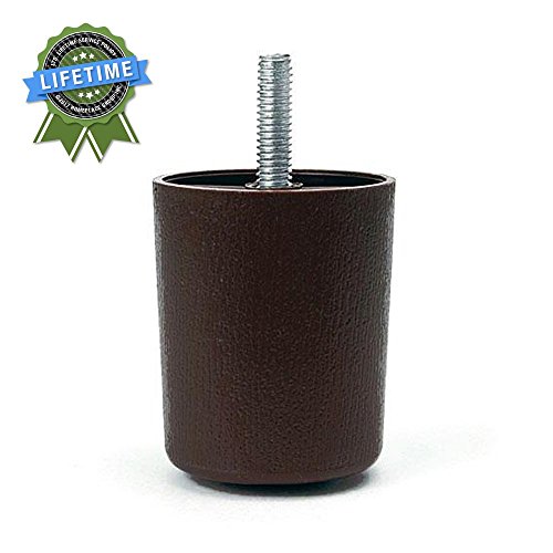 Leg Daddy 2 1/2" Brown Round HDPE Plastic Sofa Leg, Set of 4
