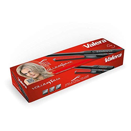 Valera-Volumissima-64701-Plancha-Profesional-para-Ondular-Rizador-Ceramico-Tenso-Voluminizador-Calentamiento-Rapido-Control-Electronico-de-Temperatura-Cable-de-3-m-Negro-Rojo