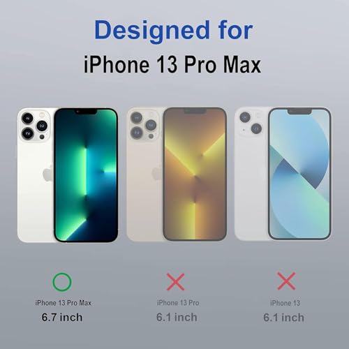 Image of AIBEX Clear Mag-Saf Case for iPhone 13 Pro Max | Strong Magnetic Lock, Anti-Yellowing Transparent Back, Military-Grade Drop Protection, Slim Lightweight Cover with Camera Guard - Blue
