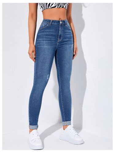 SOLY HUX Women's High Waisted Skinny Jeans Y2k Distressed Stretchy Denim Pants with Pockets4