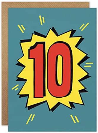 Age 10 Pop Art Birthday Card by James Ellis