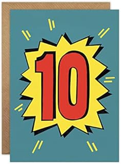 Age 10 Pop Art Birthday Card by James Ellis