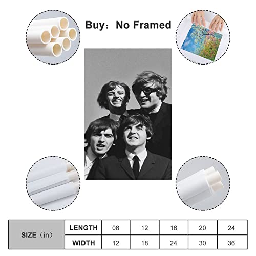 Poster décoratif sur toile The Beatles en noir et blanc – Impression d’art moderne pour chambre à coucher – 30 x 45 cm - Les Beatles, Paul McCartney, John Lennon, RIngo Starr, George Harrison Poster décoratif sur toile The Beatles en noir et blanc - Impression d'art moderne pour chambre à coucher - 30 x 45 cm – Image 3
