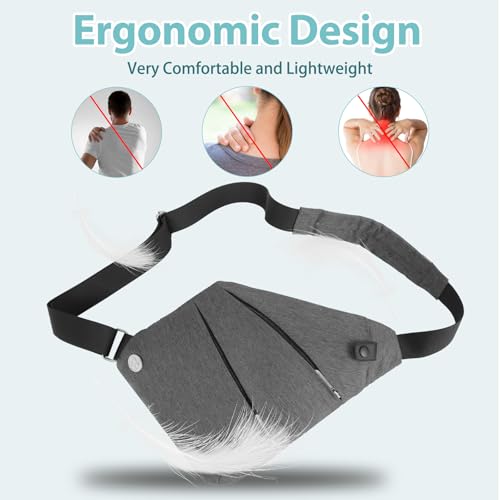 Aisbei Bolsa de viagem antifurto à prova d'água para mulheres bolsa tiracolo fina para homens bolsa