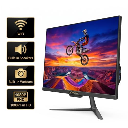Image of STGSivir All in One Desktop Computer, 23.8 inch FHD Display, Intel Core i7 up to 3.9G, 16GB RAM, 512GB SSD, WiFi 5, BT, RGB Keyboard & Mouse, Webcam, Windows 11 Home