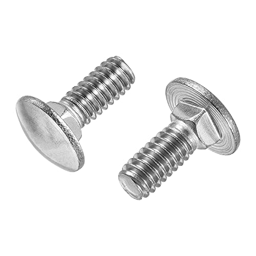 uxcell 1/4-20x5/8 Carriage Bolt Round Head Square Neck 304 Stainless Steel 25pcs