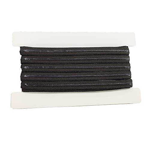 xmf Multi Colors Stretchy Silicone Elastic Tape 10mm Width for Garment Accessory 5 Yards per Roll (Licorice), 5/8''