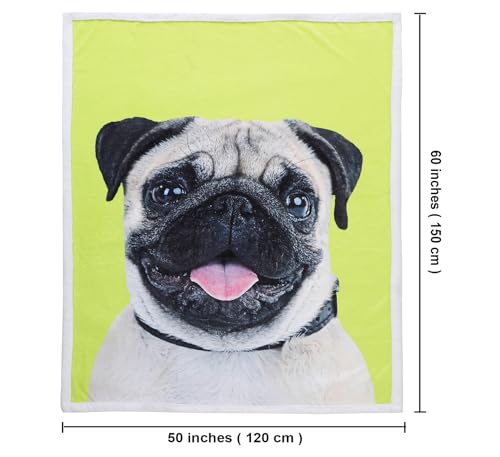 Zevrez ZGE001 Pug Blanket, Cute Pug Gifts Kids Throw Blanket With Dog On It Soft Flannel Blanket Gift For Dog Lovers Boys Girls Sofa Bed 48 Inchx60 Inch thumb #3