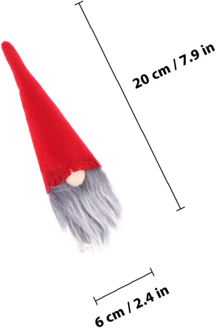 Red Christmas Hat Wine Bottle Covers 6pcs Nonwoven Fabric Bar Decor Xmas