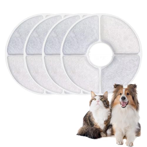 4 Piezas Filtros Fuente Gatos ltro (Circulo), Filtro de Fuente de Agua para Gatos, Filtros de Repuesto con Resina & Carbón Activo