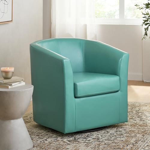 Sillón giratorio tapizado marrón oscuro miniatura 4