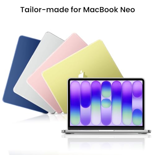 Image of BlueSwan Case for MacBook Neo Cover 13 inch 2026 A3404 Clear Hard Shell | Compatible for Apple Mac Neo 13 inch A18 Pro, Glossy Bright Finish, Scratch Resistant Protection, Laptop Skin Accessories, Indigo