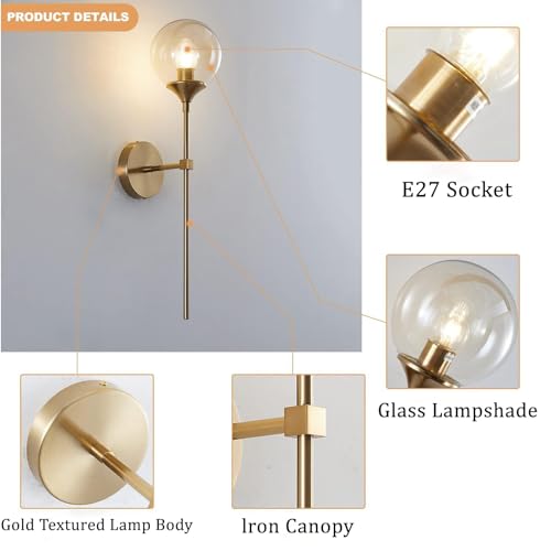 Aplique de pared con enchufe e interruptor E27 para iluminar sin obras dormitorios y pasillos 3