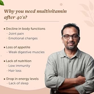 Neuherbs Adults 40+ Multi Vitamin - 45 Tablets | True Multivitamin With Vitamin C, Vitamin B, Vitamin D, Iron & Magnesium | Support Immunity, Heart, Joint & Overall Health, For Men & Women