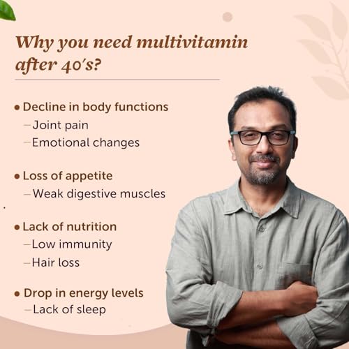 Neuherbs Adults 40+ Multi Vitamin - 45 Tablets | True Multivitamin With Vitamin C, Vitamin B, Vitamin D, Iron & Magnesium | Support Immunity, Heart, Joint & Overall Health, For Men & Women