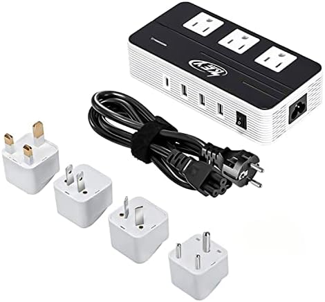 Key Power 230-Watt Step Down 220V to 110V Voltage Converter & International Travel Adapter/Power Converter with Type C Port 18W - [Use for USA Appliance Overseas in Europe, AU, UK, Ireland, etc.]