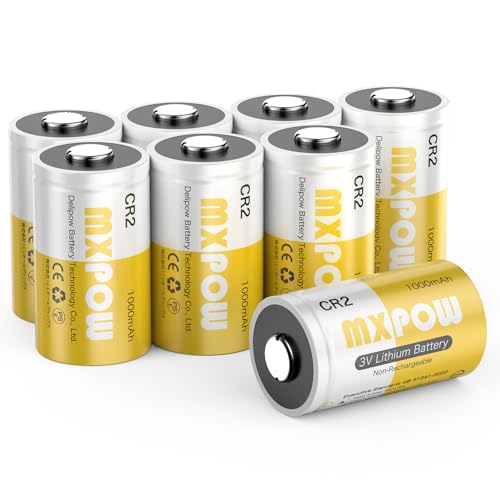 MXPOW CR2   Batería de litio (3 V, 1000 mAh, Hoher Kapazität CR2, batería Langanhaltender für Rauchmelder, Kamera, Taschenlampen und Vieles Mehr
