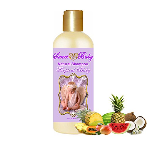 Sweet Baby Shampoo 16oz., Sulfate Free, No Parabens, Phthalates, Dyes, Endocrine Disruptors, SLS Free, Vegan, Natural (Tropical Baby 16 oz)