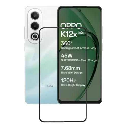 Image of Edge To Edge Screen Protector Tempered Glass For Oppo K12X 5G With Easy Installation Kit