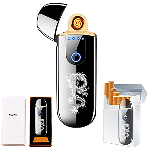Dragon Smart Electronic Lighter - Mini USB Rechargeable, Windproof, Flameless, Touch Ignition Plasma Lighter with Power Indicator