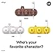 elago | LINE Friends Magnetic Cable Management Buttons, Organize 3 Cables, Powerful Magnets, Reusable Sticker Attaches to Surface, Desk Organization (Brown)