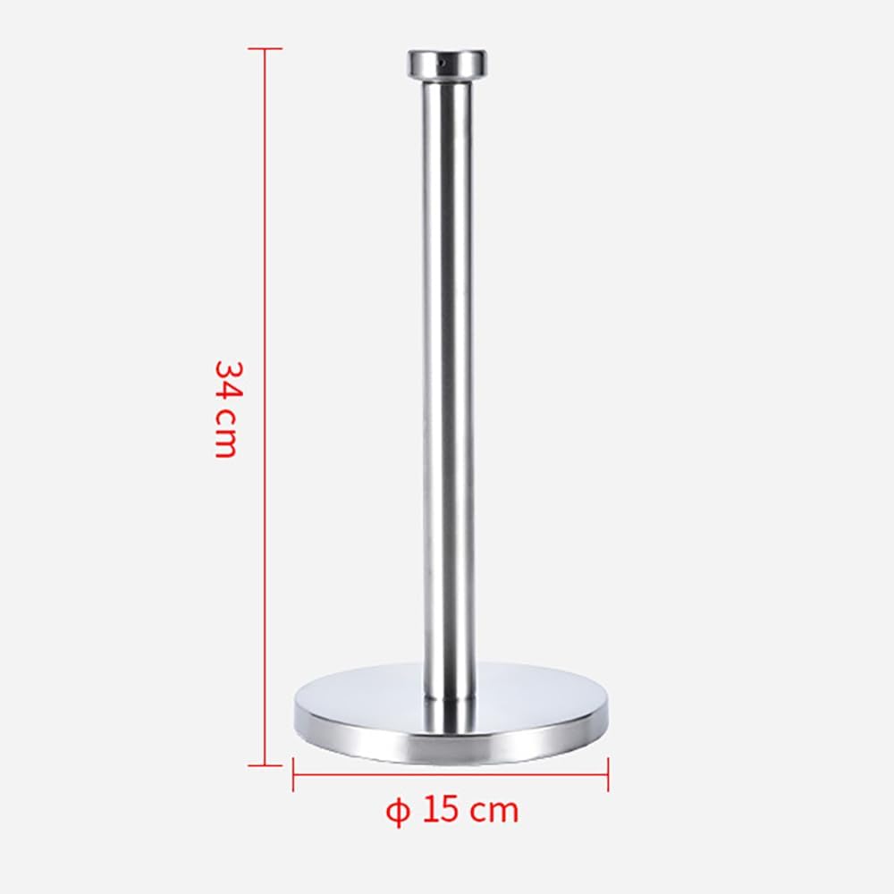 Weighted Paper Towel Holder Countertop Stainless Steel Napkin Holder for Large Roll Free Standing Paper Towel Roll Holder with Heavy Base Standing Vertical Paper Holder for Kitchen Rv (Brushed Nickel) - Image 2