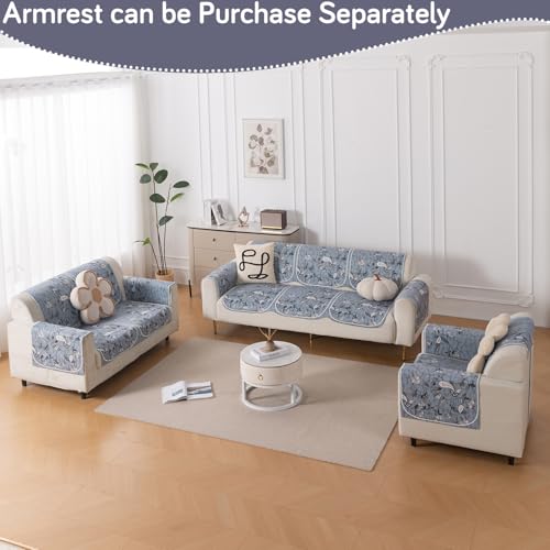 Image of HOKIPO HeavenHue Sofa Cover 6 Seater Panel Set 3+2+1, Frosted Petals