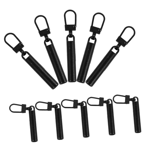 OSALADI 10Pcs Zipper Pull Replacement Durable Zipper Heads for Coats Clothes and Bags Easy to Install Lightweight and Portable