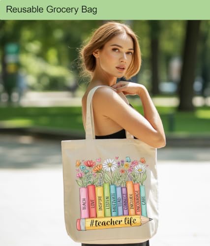 Image of Aesthetic Tote Bag for Women Girls, Stylish Tote Bag for Friends Besties Coworker