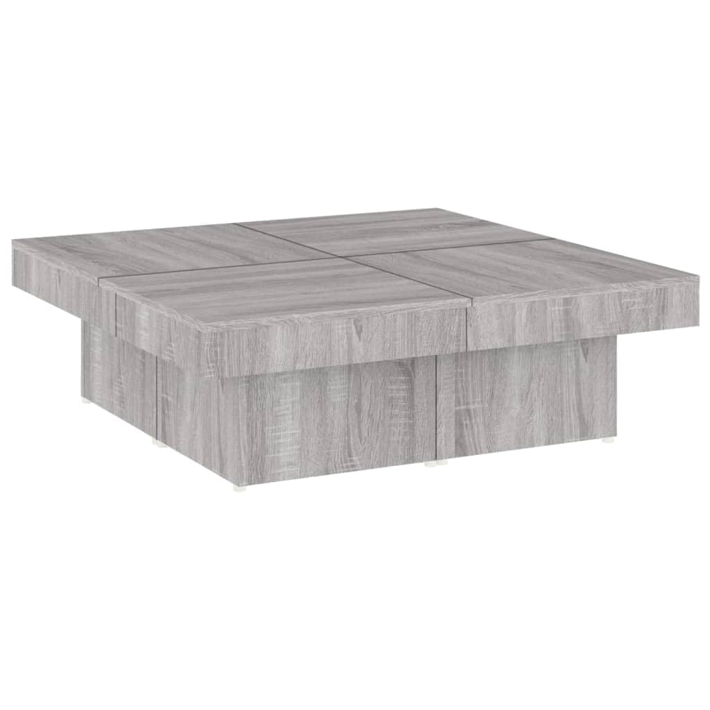 Homgoday Tavolino da caffè Sonoma grigio, 90 x 90 x 28 cm, in legno ingegnerizzato, tavolino da tè per soggiorno, sala d'accoglienza degli ospiti, camera da letto e mobili da ufficio