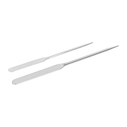 Stainless Steel Makeup Foundation Mixing Spatula Double Ended Nail Glue Stirrer Stick for Makeup Artists and Nail Art DIY 2pcs Set
