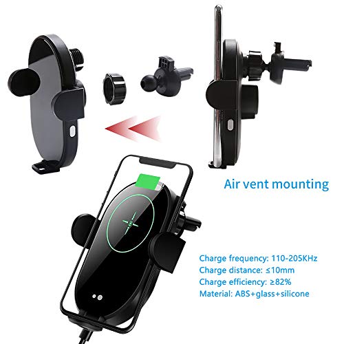 Adaskala Suporte de carga sem fio para carro 15W Ferramenta de carga rápida para automóvel inteligen