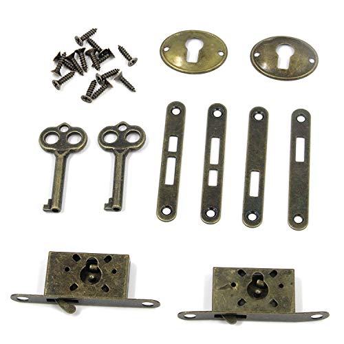 Coshar Small Bronze Antique Lock Mortise Chest Lock Decorative Lock Pack Of 2 #TOP4