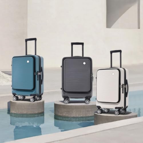 2-piece Stylish White Luggage Set with Universal Wheels and USB Charging Port, 1 Portable Suitcase, Lightweight and Durable, Suitable for All Kinds of Travel Needs4