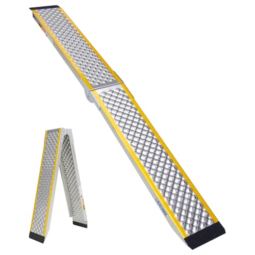 LIEKUMM 1 Stück Rampa para Motocicleta 200 x 21,5 cm, Capacidad de 300 kg, Rampa de Carga de Aluminio, Rampa portátil para Motocicleta para ATV, 4WD, Cortacésped de montaña, Plegable, 1 Paquete