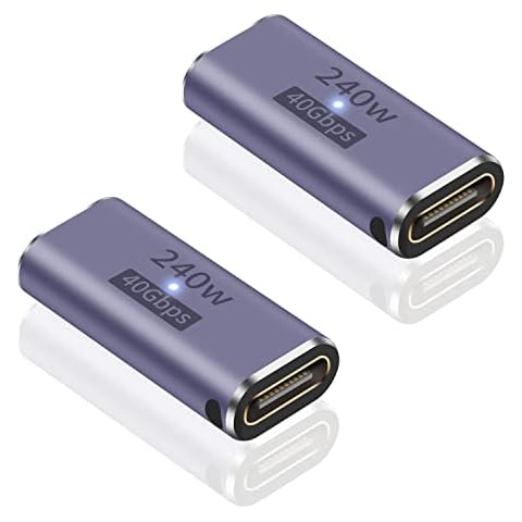 Poyiccot USB C Female to Female Adapter, USB C Coupler 240W Power Delivery, 40Gbps USB C Female to Female Coupler USB C Extender with 8K@60Hz Compatible for iPad, MacBook,Thunderbolt 4/3, (2Pack) Cover