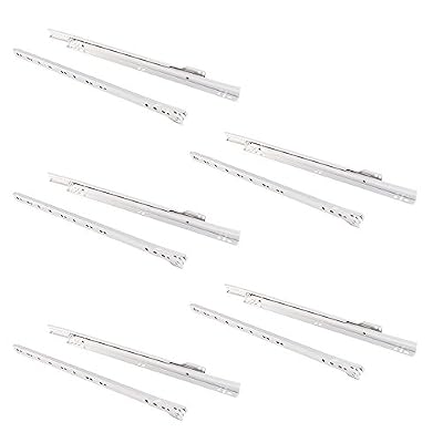 Emuca - Guías correderas para cajones 400mm con extracción parcial color blanco, lote de 5 guías para cajones