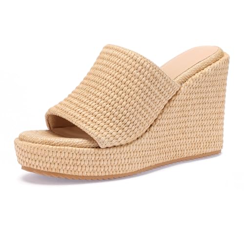 VICKI·VICKI Women's Platform Sandals Wedge Ankle Strap Open Toe Sandals