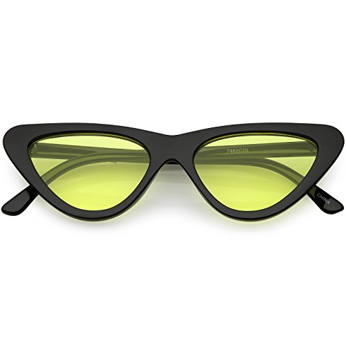 Image of zeroUV Women's Small Thick Neutral Colored Flat Lens Cat Eye Sunglasses 51mm