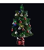 Sapin H.50cm avec décorations et guirlande lumineuse copper 20 LED en box palette assorti