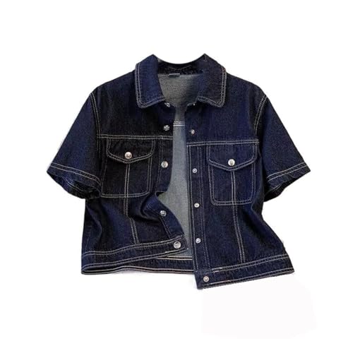 Veste en jean pour femmes bleu foncé manteau femme manches longues