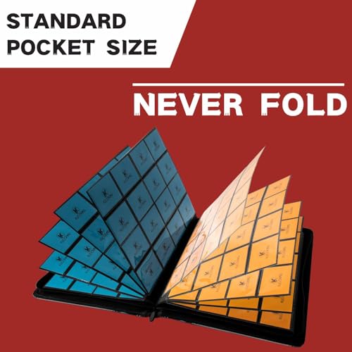 Image of 1000+ Pockets Trading Card Binder, 16-Pocket Card Ablum Compatible with MTG,Sports Cards & Other Standard Size Trading Cards (Red)