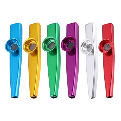 NUOBESTY 6 peças de metal Kazoos instrumentos musicais flautas para guitarra Ukulele violino piano (