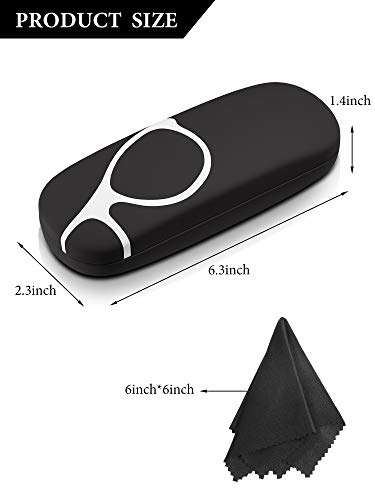 3 Pieces Hard Shell Clamshell Eyeglasses Case Protective Sunglasses Case Portable Glasses Protection Case With 3 Pieces Glasses Cloth #TOP1